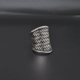 925 Silver Weave Chunky Wide Band Ring Size 9 - SAR Gems