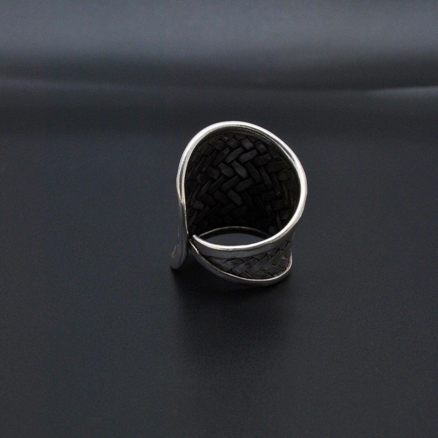 925 Silver Weave Chunky Wide Band Ring Size 9 - SAR Gems