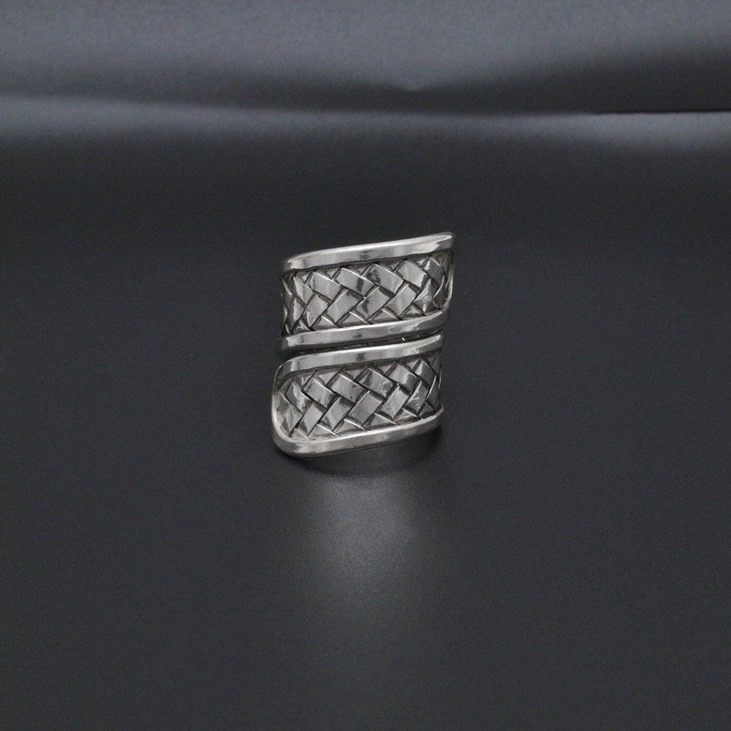 Tribal Braided 925 Silver Long Statement Ring Size 9 - SAR Gems
