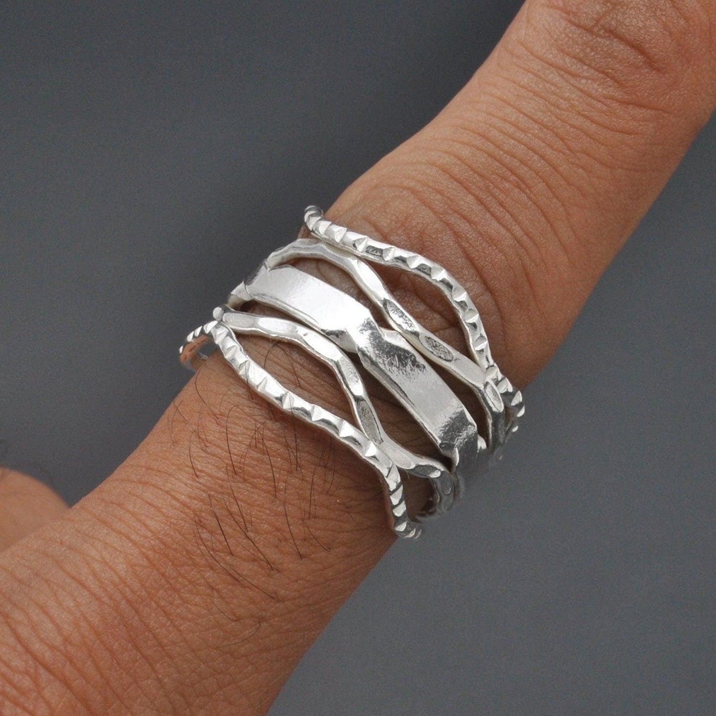 Sterling Silver Ring 10 Adjustable Boho Jewelry - SAR Gems