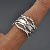 Sterling Silver Ring 10 Adjustable Boho Jewelry - SAR Gems