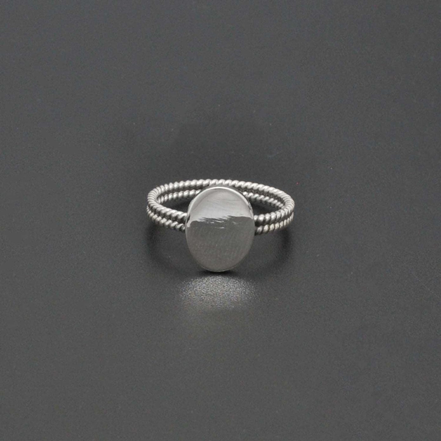 925 Silver Signet Twisted Band Ring Size 9 - SAR Gems