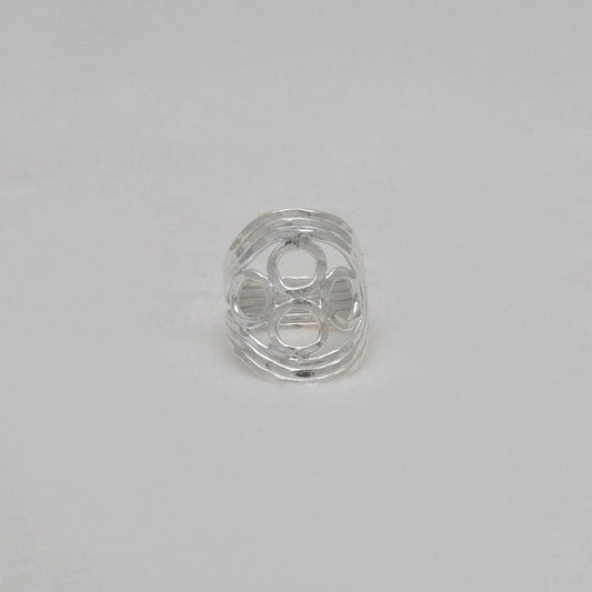 Handmade Sterling Silver Beaten Band Ring Size 8 - SAR Gems