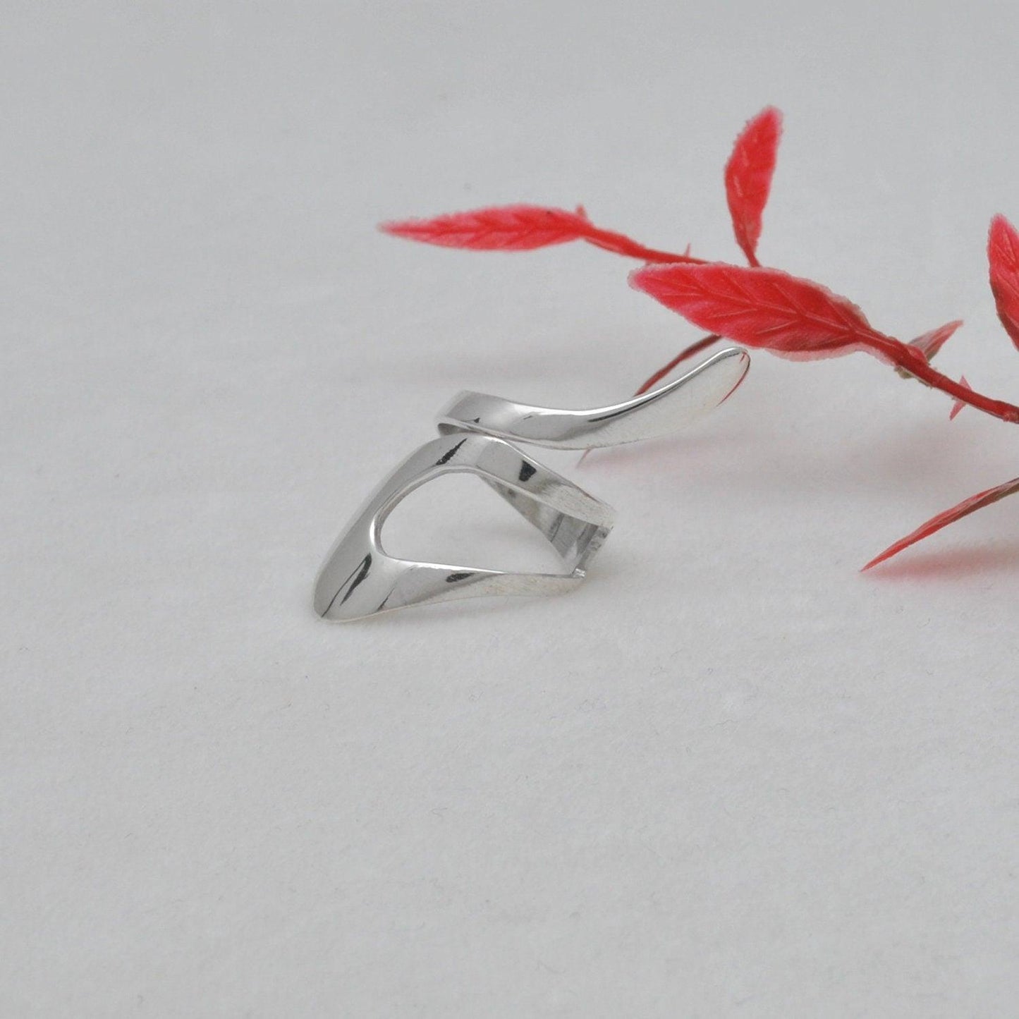 Sterling Silver Chunky Wrap Women Ring Size 7 - SAR Gems