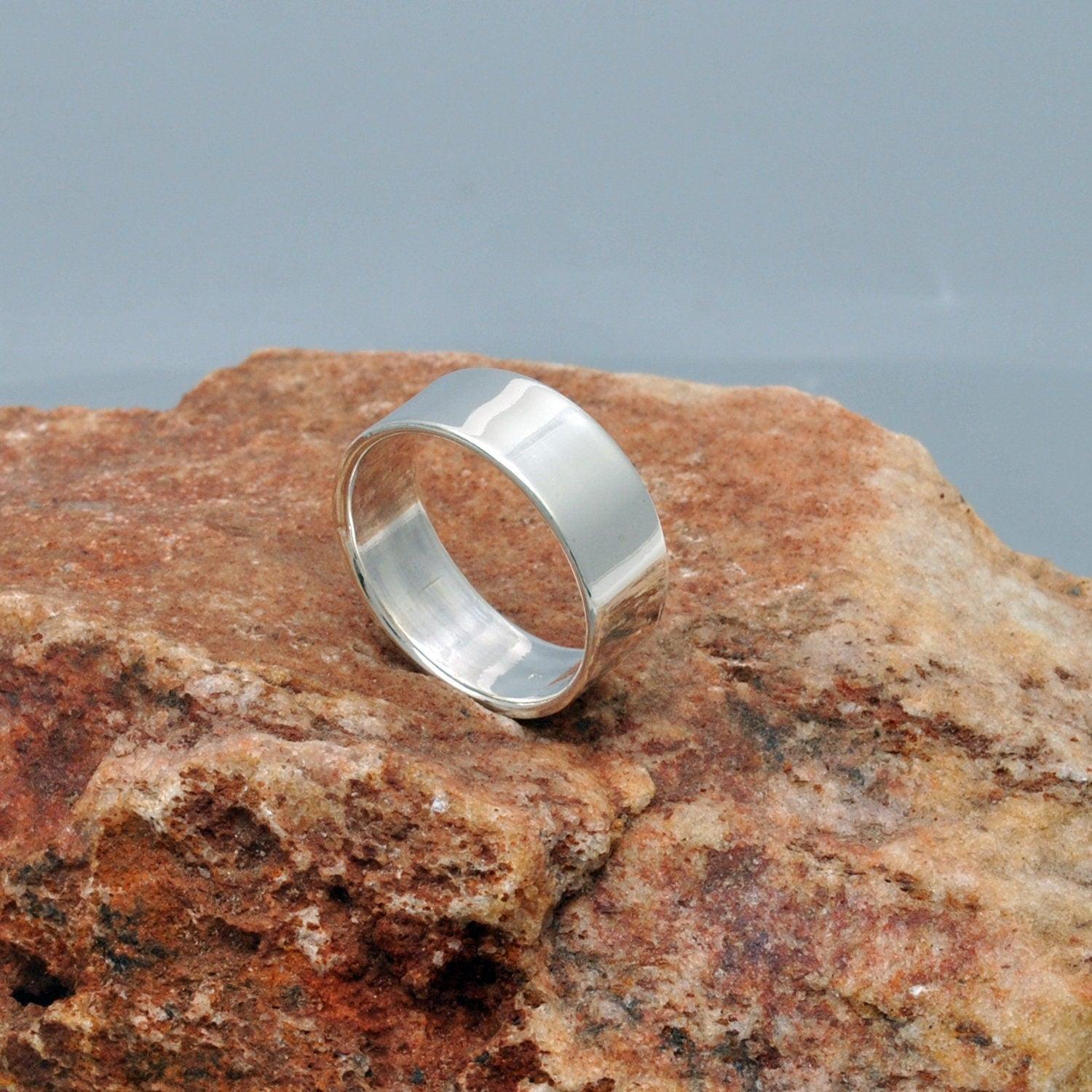 Plain Sterling Silver Band Ring Size 9 - SAR Gems