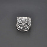 Designer Wiggle silver ring size 9 - SAR Gems