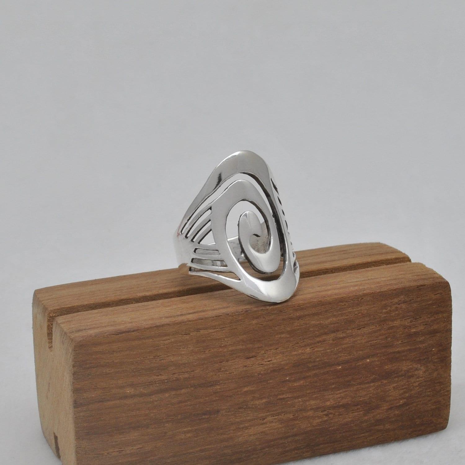 Men Women Silver Spiral Ring Size 10 - SAR Gems