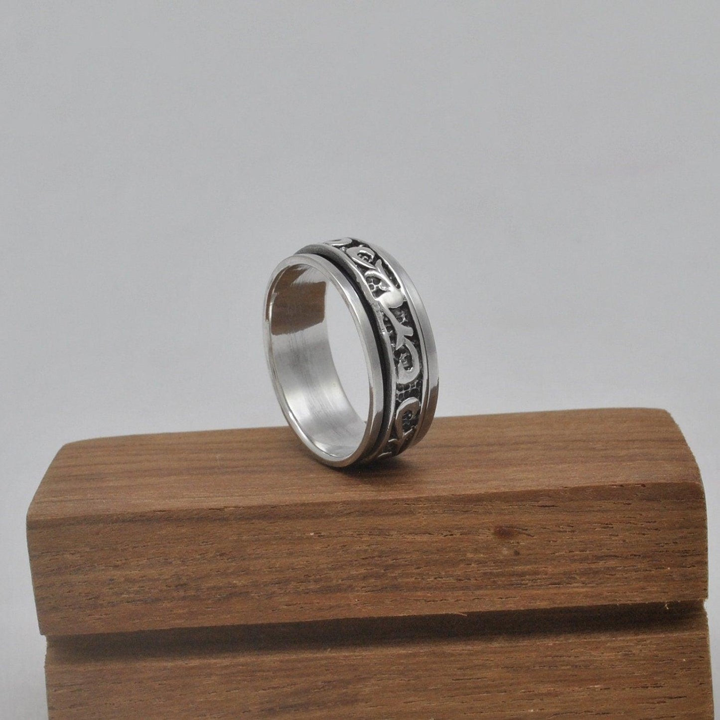 Solid Silver Band Celtic Thumb Ring Size 12 - SAR Gems