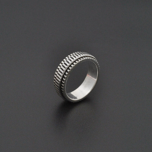 Tibetan Silver Spinner Ring Size 6 - SAR Gems