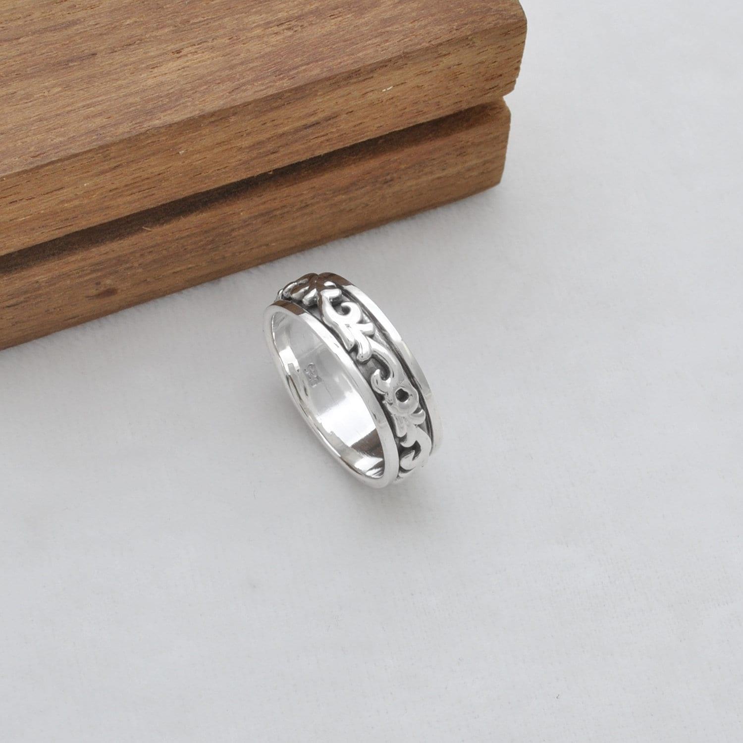 Floral Band Spinner Ring Size 11 - SAR Gems