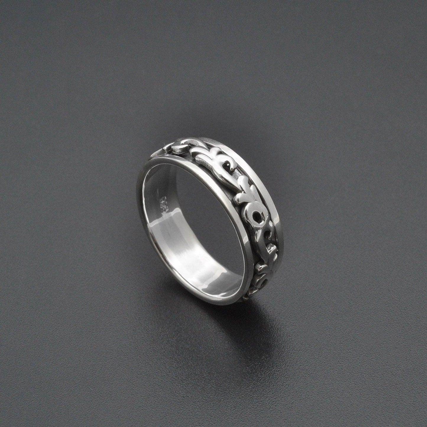 Floral Band Spinner Ring Size 11 - SAR Gems