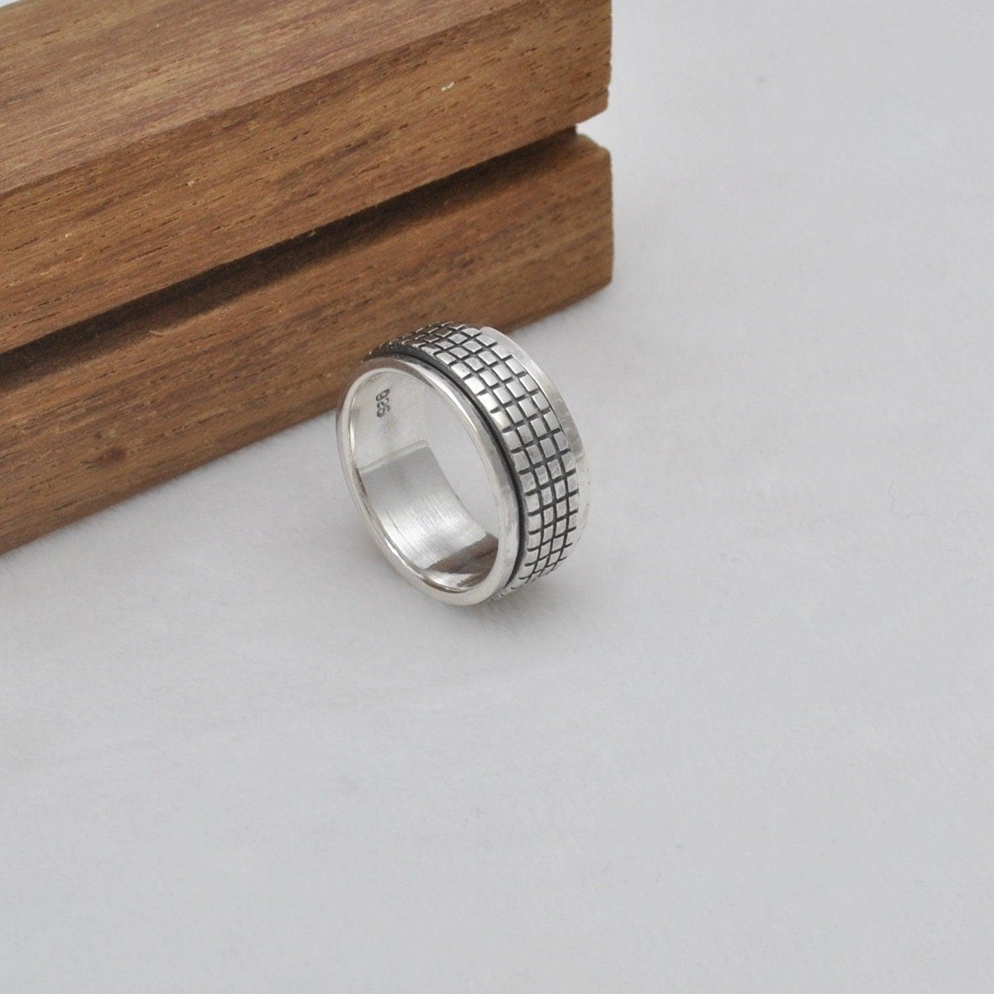 Fidget Silver Spinner Ring Size 7 - SAR Gems