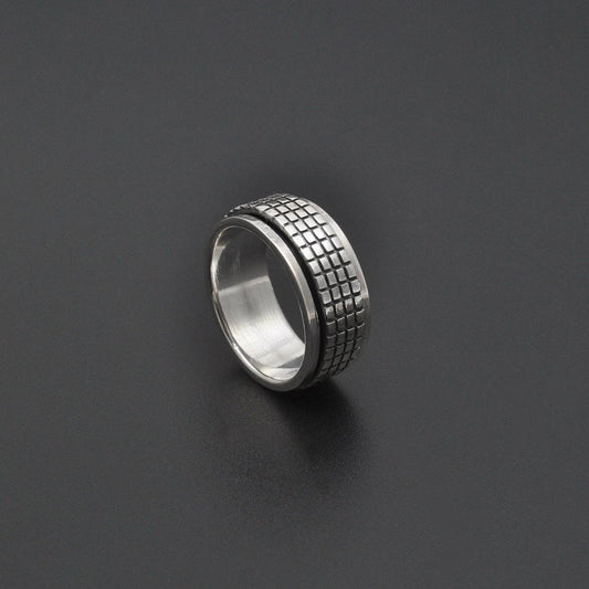 Fidget Silver Spinner Ring Size 7 - SAR Gems