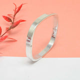 925 Sterling Silver Wide Hinged Square Bracelet 8mm 9mm