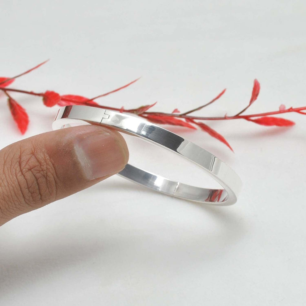 6mm & 8mm Wide Sterling Silver Unisex Bangle