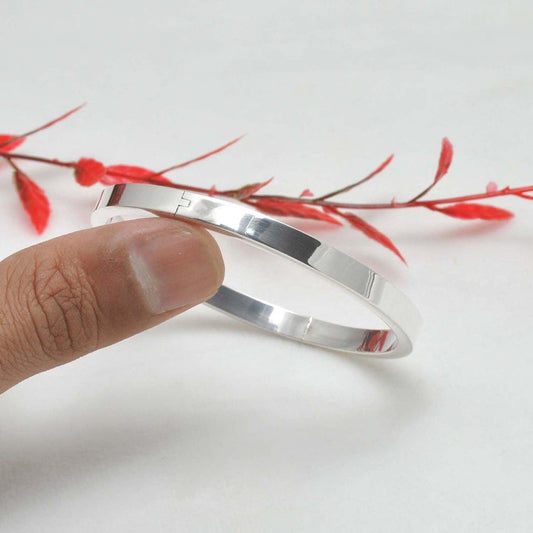 6mm & 8mm Wide Sterling Silver Unisex Bangle