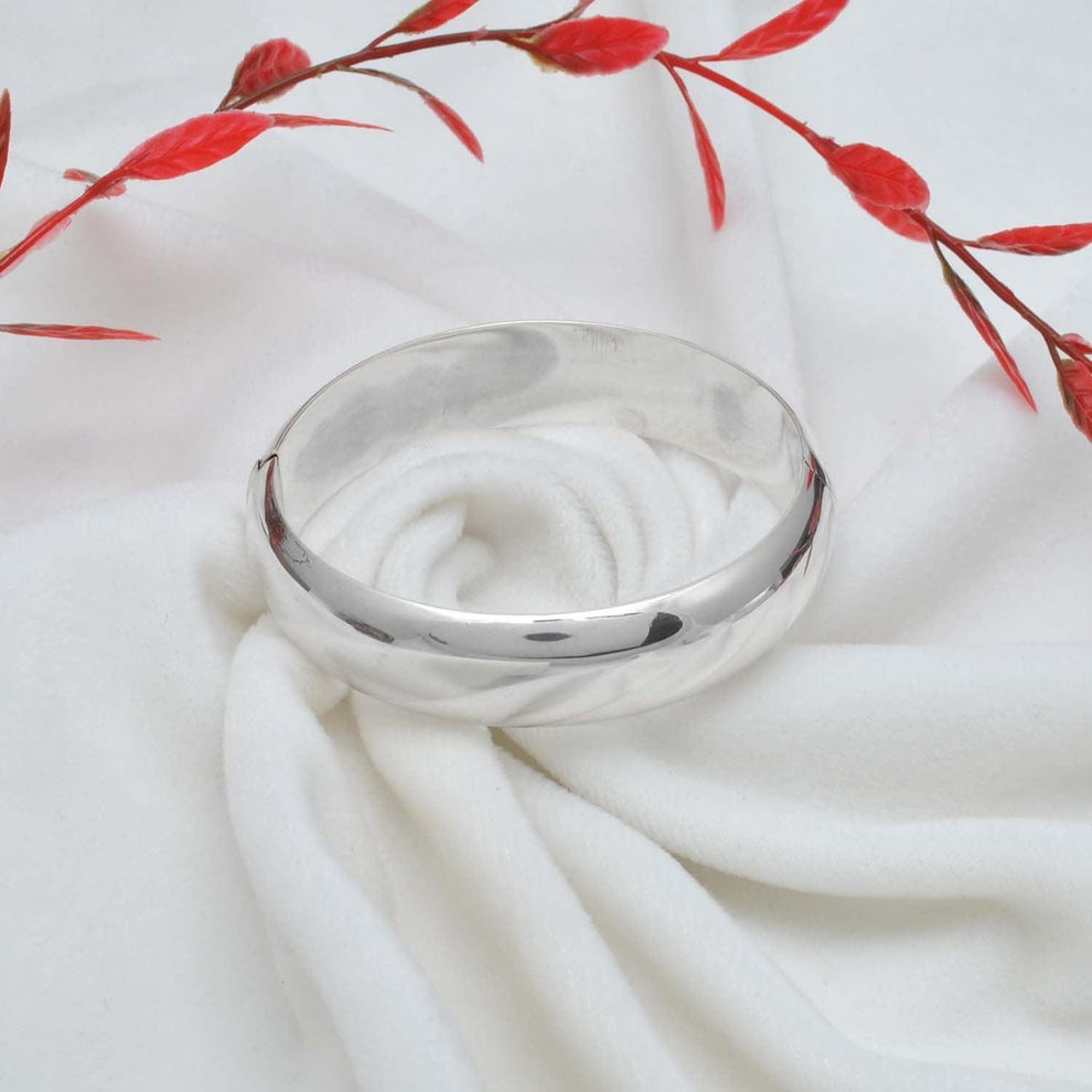 925 Sterling Silver Minimalist Plain Bangle - 15mm & 12mm