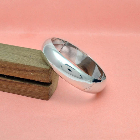 925 Sterling Silver Minimalist Plain Bangle - 15mm & 12mm