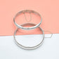 Silver Hinged Bangle Bracelet with Security Chain - 8mm/9mm
