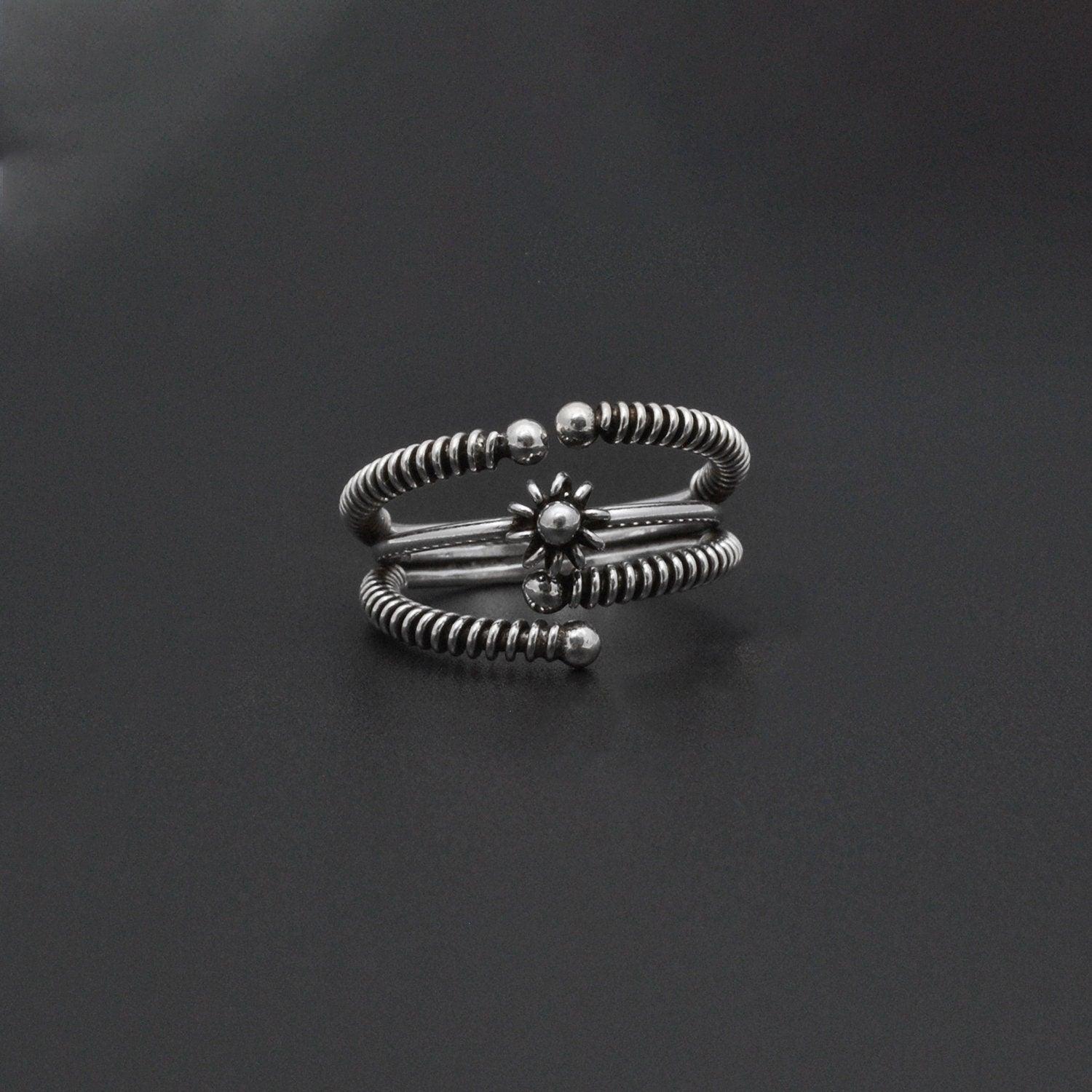 Boho Hippie Silver Ring Size 9 Christmas Gift - SAR Gems