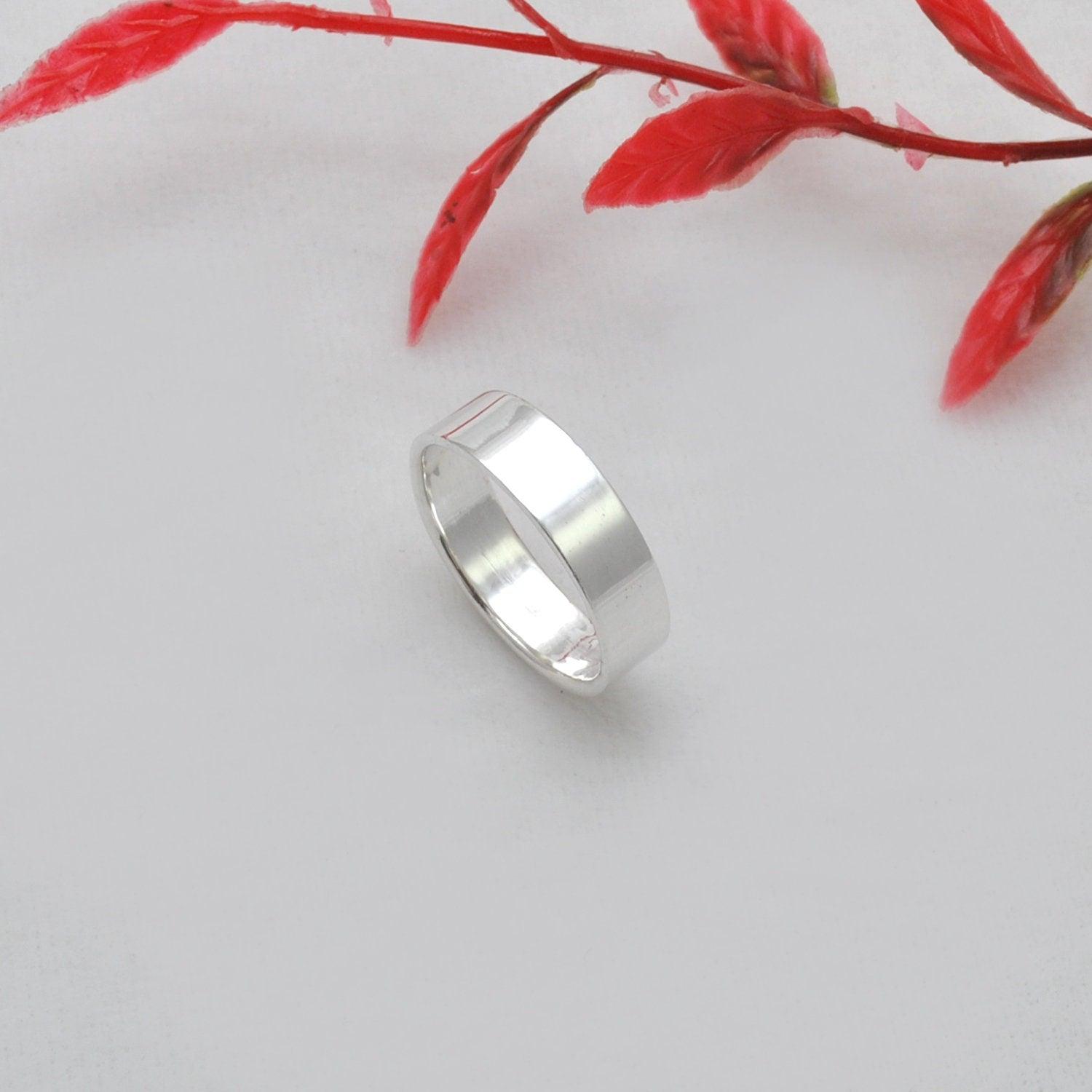 Sterling Silver Plain Wide Band Ring 8/9 - SAR Gems