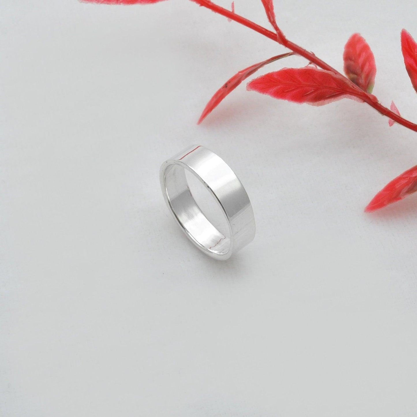 Sterling Silver Plain Wide Band Ring 8/9 - SAR Gems