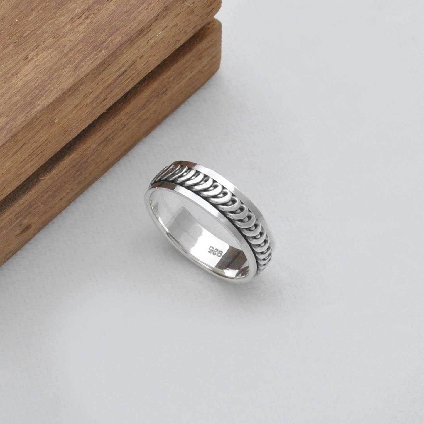 Braided Silver Band Ring Size 11 Christmas Gift - SAR Gems