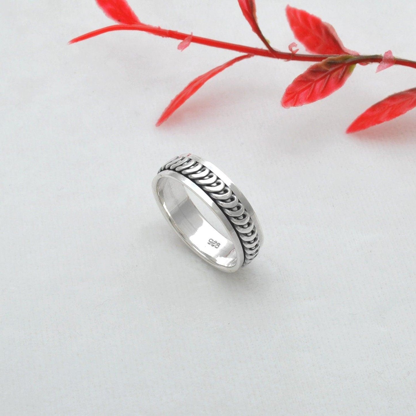 Braided Silver Band Ring Size 11 Christmas Gift - SAR Gems