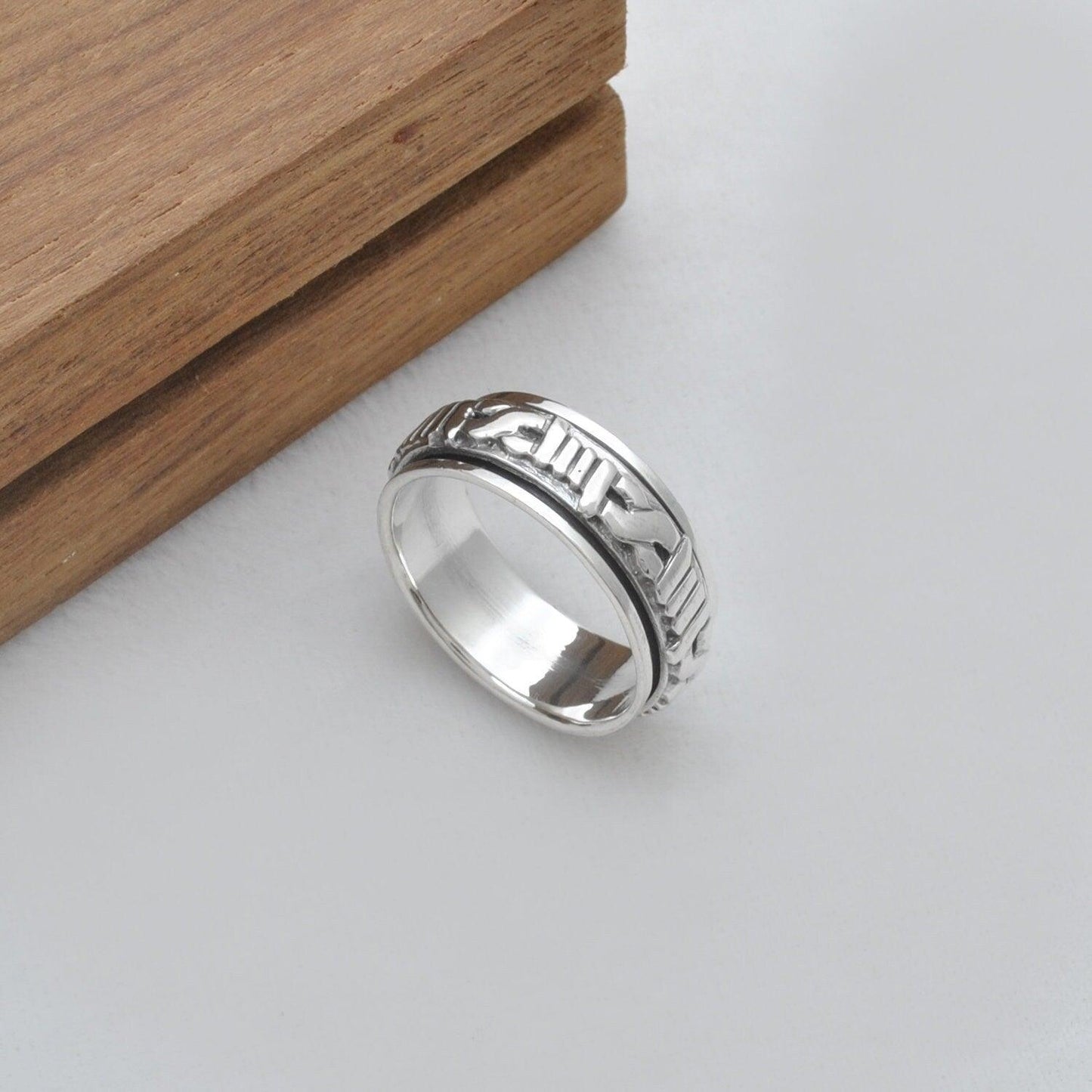 Silver Viking Band Thumb Ring Size 13 - SAR Gems