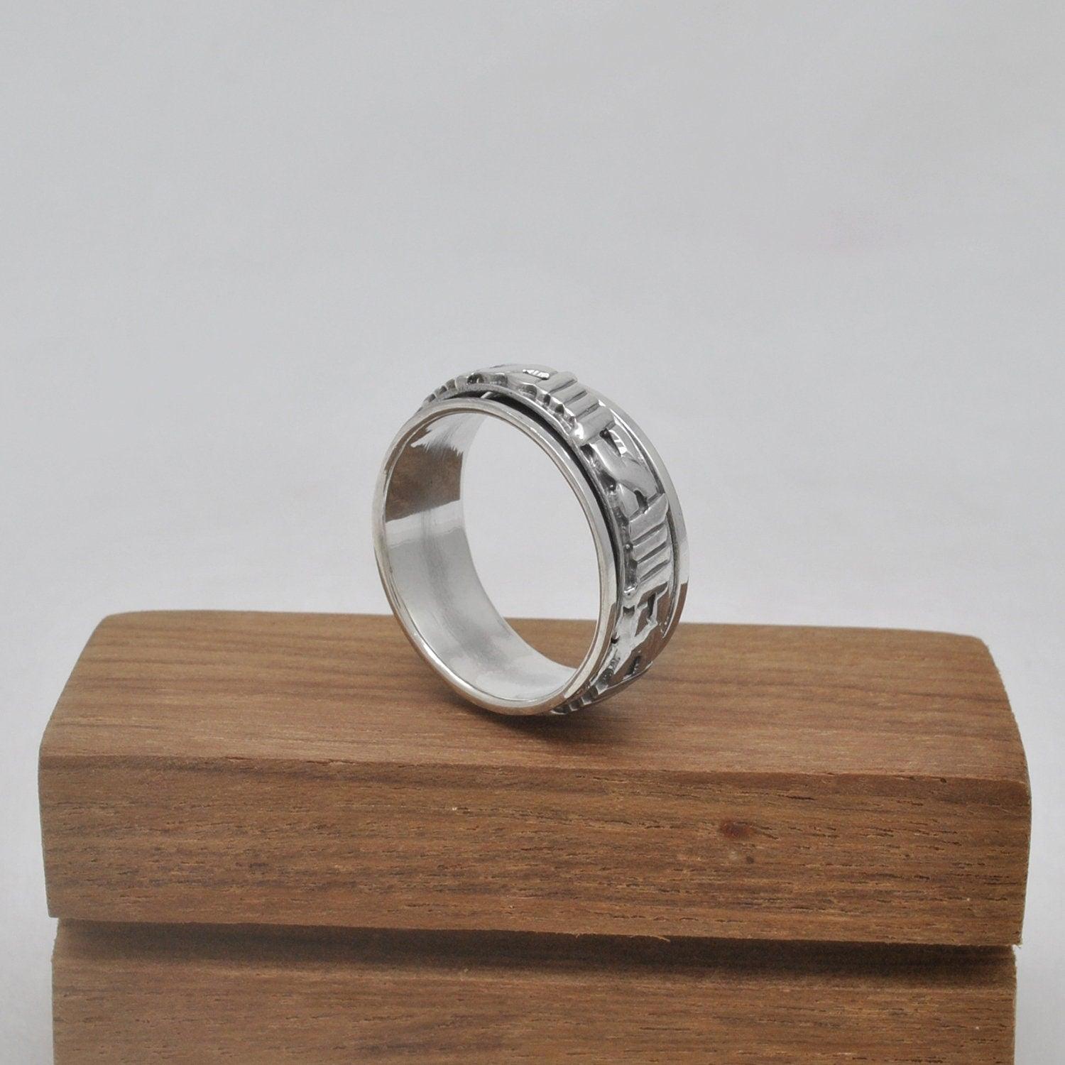 Silver Viking Band Thumb Ring Size 13 - SAR Gems