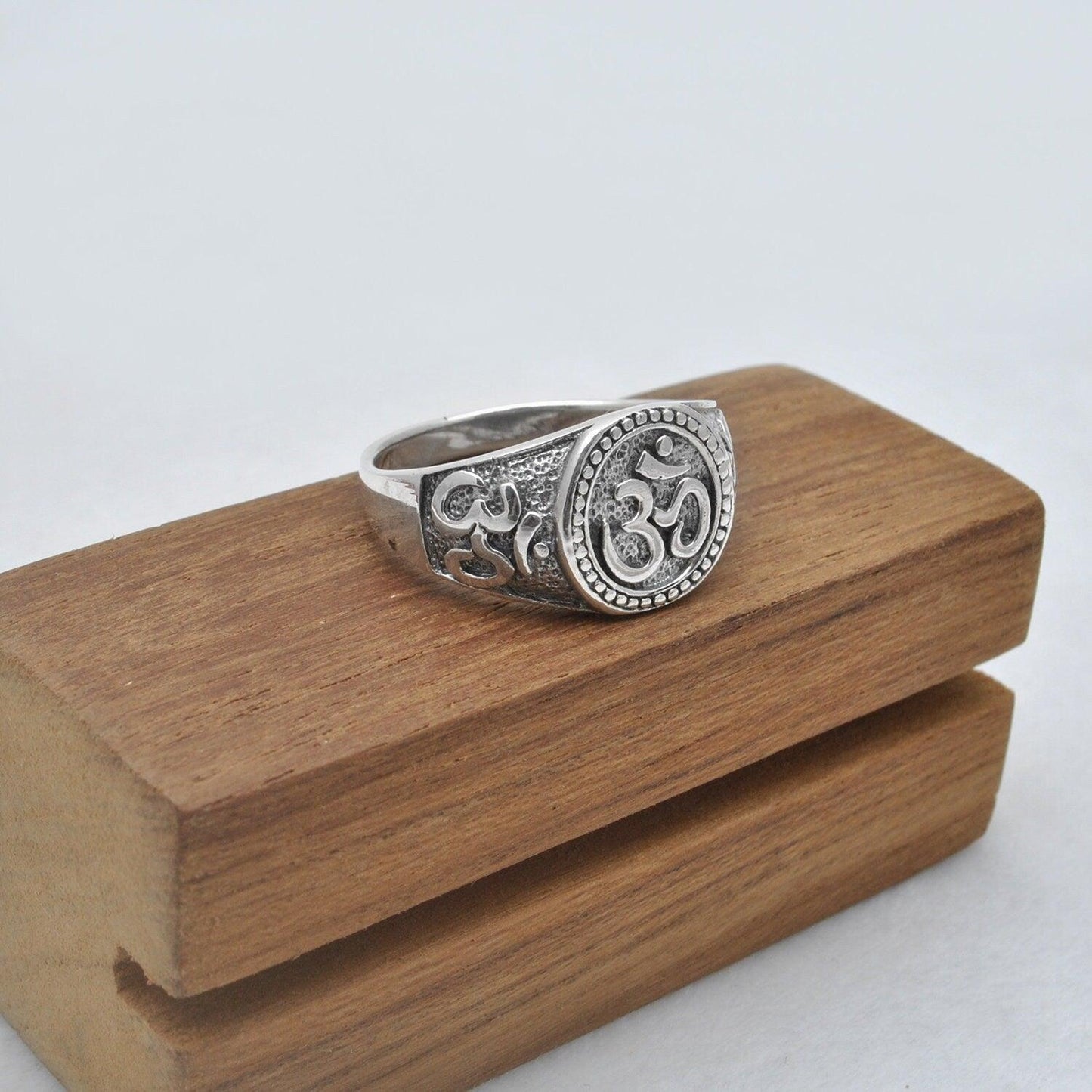 925 Sterling Silver OM Ring Size 13 Spiritual Jewelry - SAR Gems