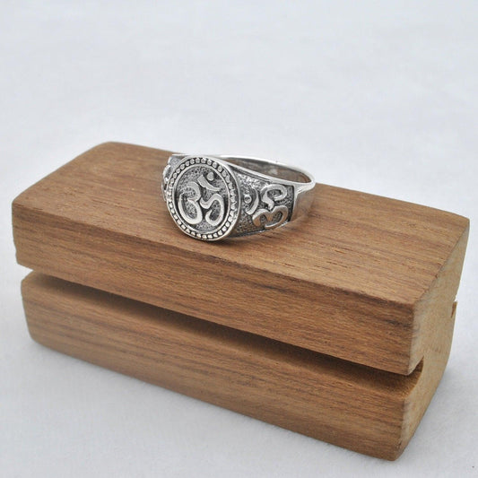 925 Sterling Silver OM Ring Size 13 Spiritual Jewelry - SAR Gems