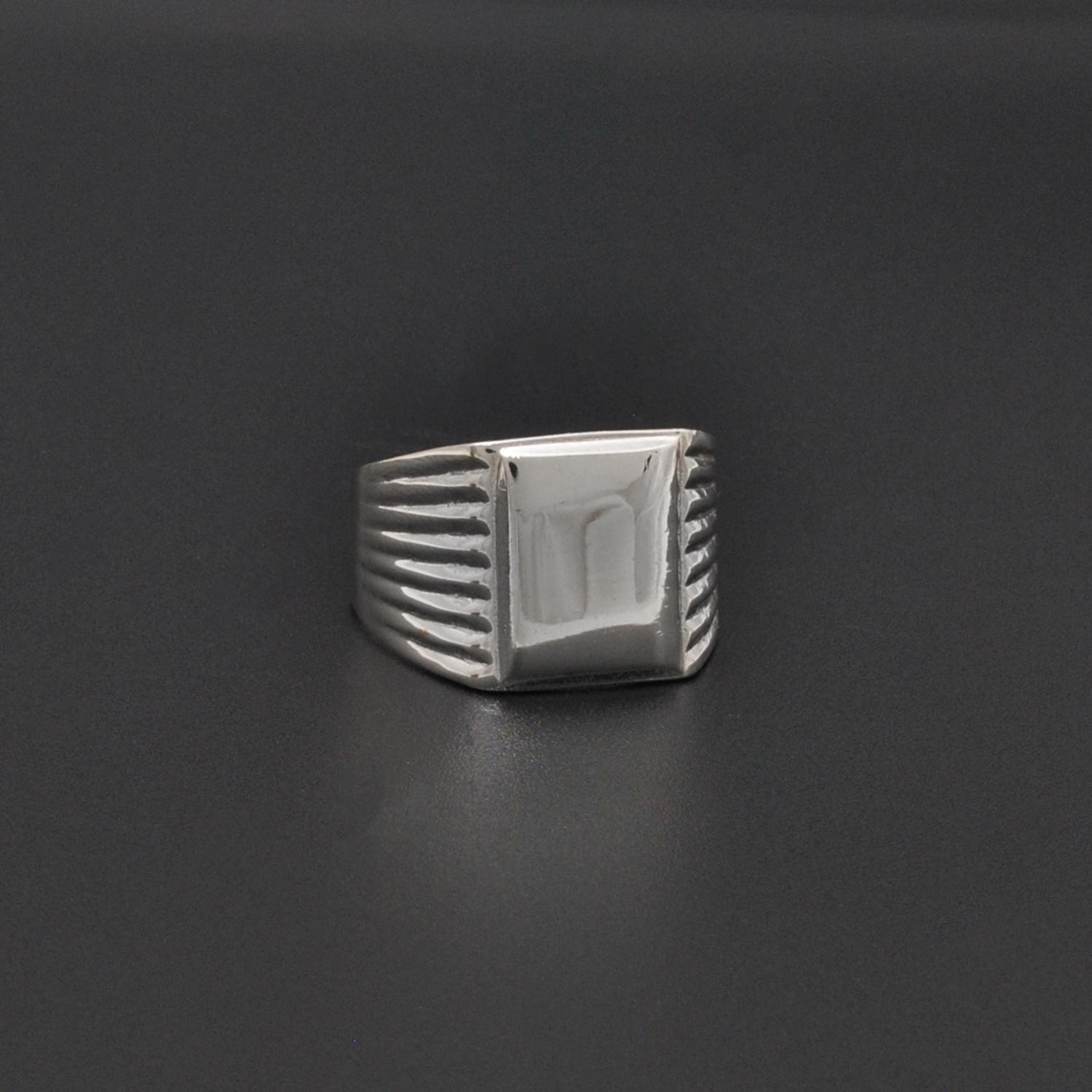 Square Signet Silver Mens Ring Size 11 - SAR Gems