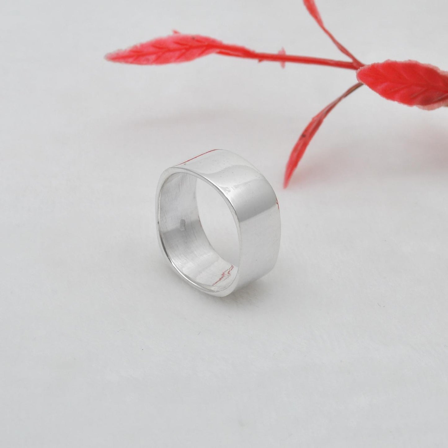 Square Solid Sterling Silver Band Ring Size 7 - SAR Gems