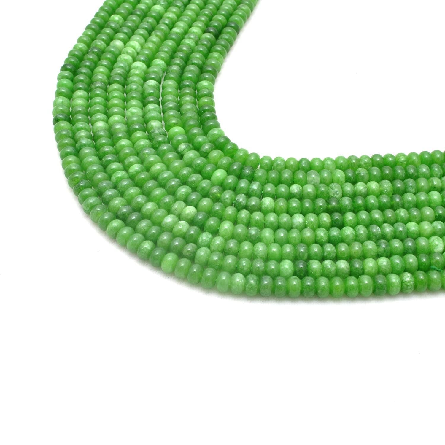 Green Quartz Plain Rondelle Gemstone Beads 8mm 13" Strand - SAR Gems