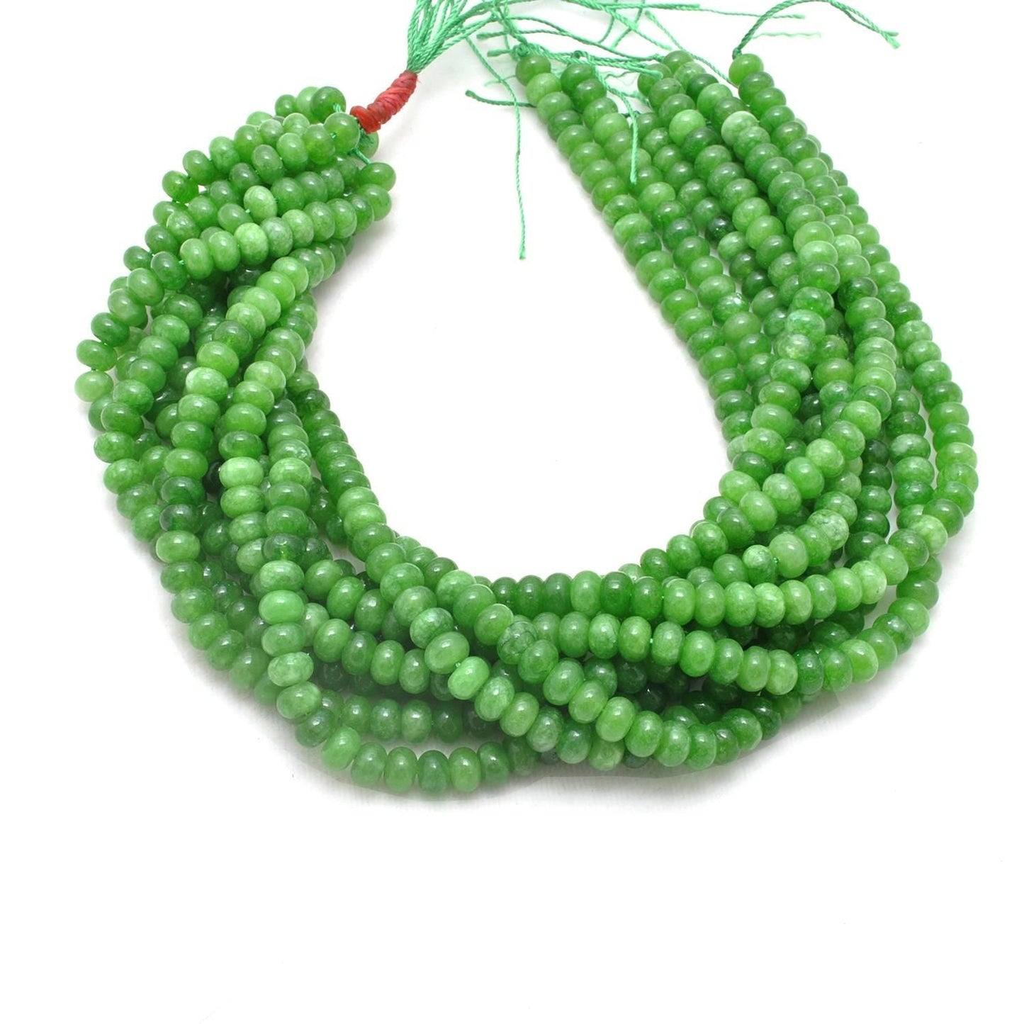 Green Quartz Plain Rondelle Gemstone Beads 8mm 13" Strand - SAR Gems