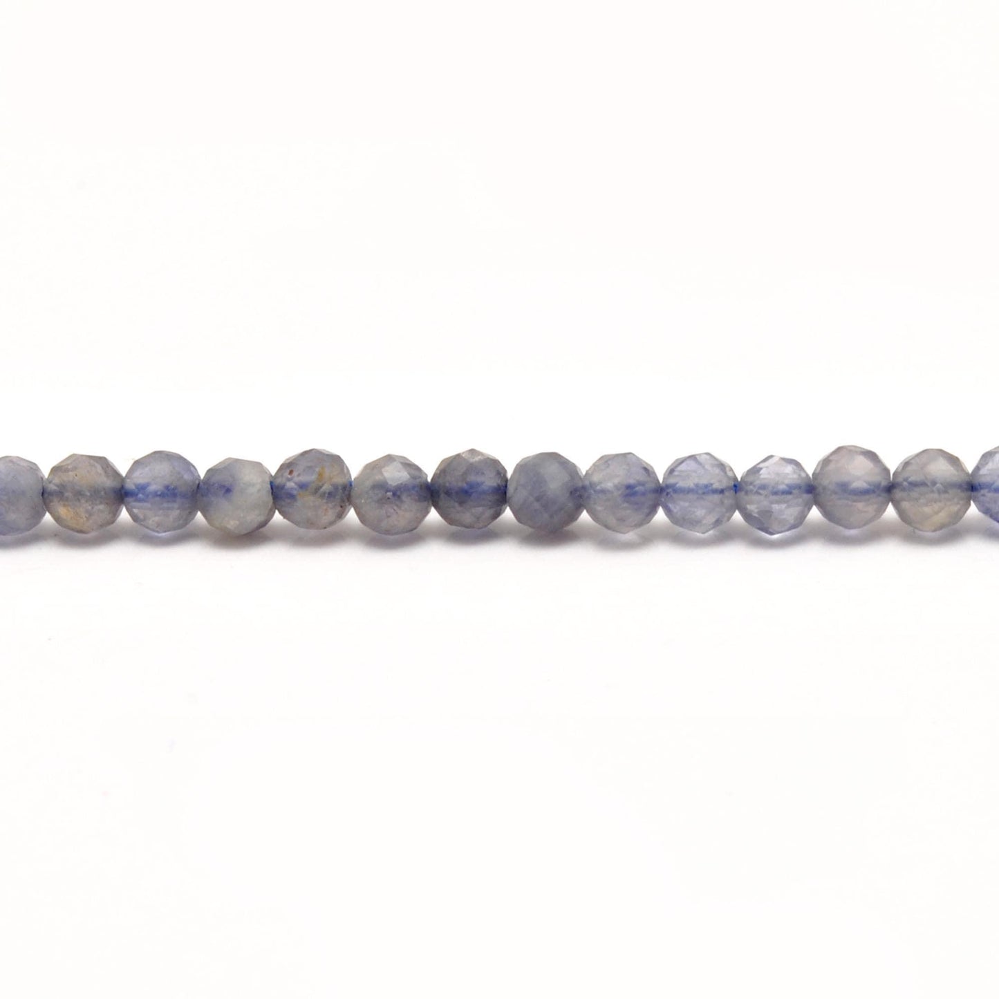 Natural Blue Iolite Faceted Round Gemstone Beads - SAR Gems