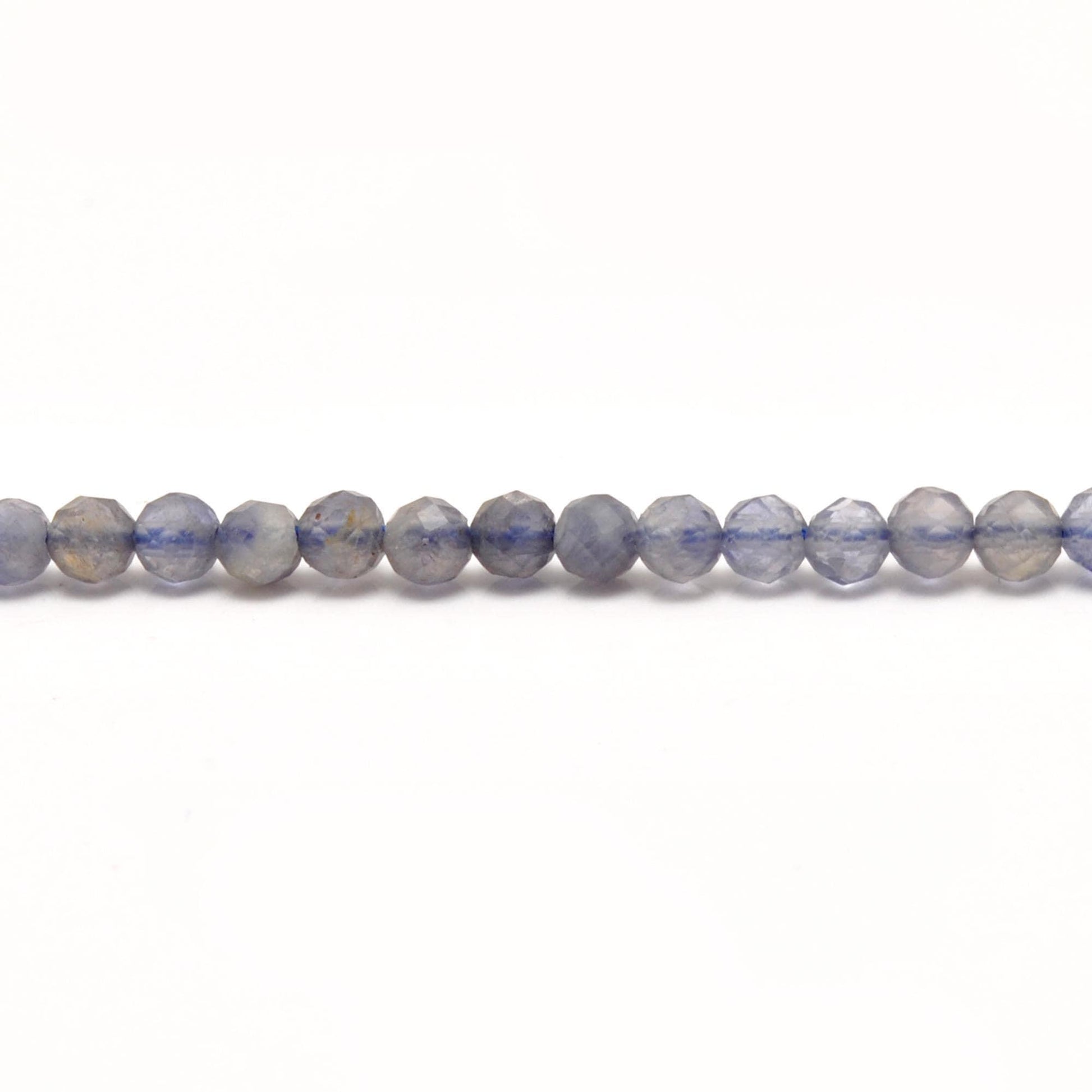 Natural Blue Iolite Faceted Round Gemstone Beads - SAR Gems