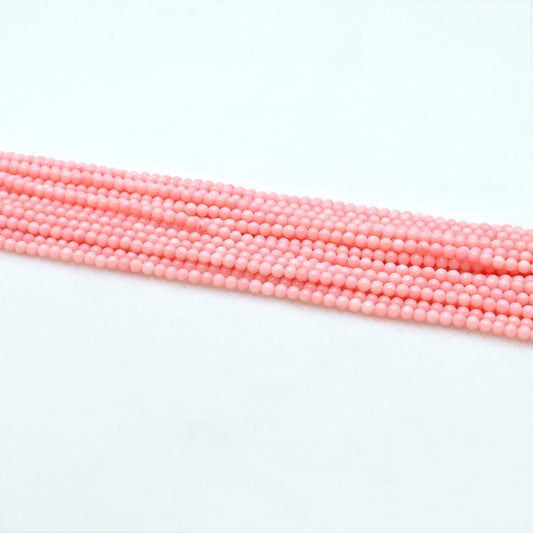 Pink Coral Plain Round Gemstone Beads 12.5" Strand - SAR Gems