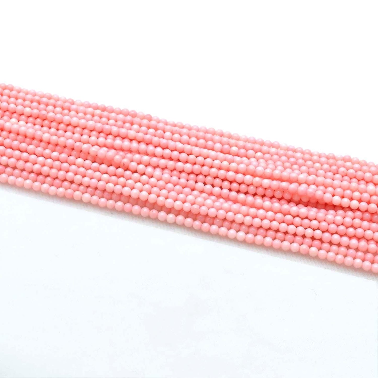 Pink Coral Plain Round Gemstone Beads 12.5" Strand - SAR Gems