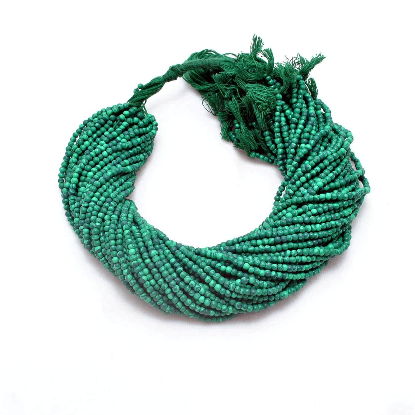 Green Malachite Rondelle Gemstone Beads 12.5" Strand - SAR Gems