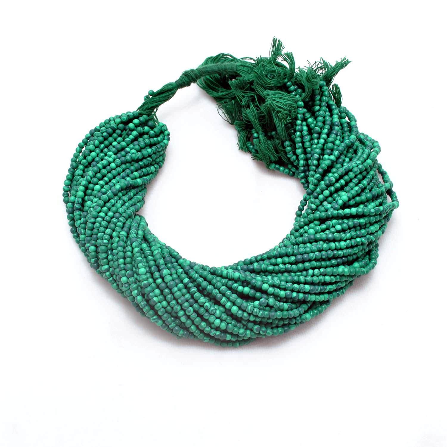 Green Malachite Rondelle Gemstone Beads 12.5" Strand - SAR Gems
