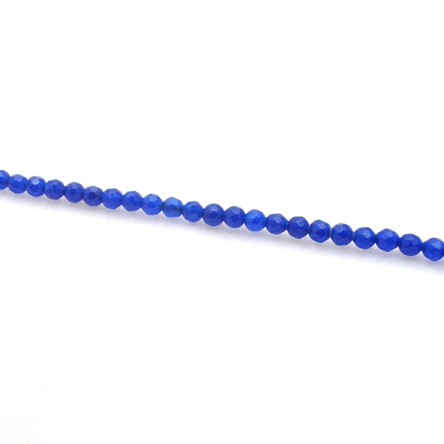 Blue Quartz Faceted Round Gemstone Beads 4mm 15" Strand - SAR Gems