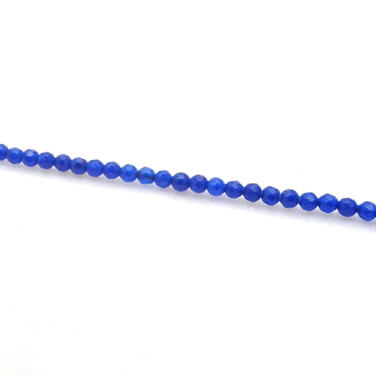 Blue Quartz Faceted Round Gemstone Beads 4mm 15" Strand - SAR Gems
