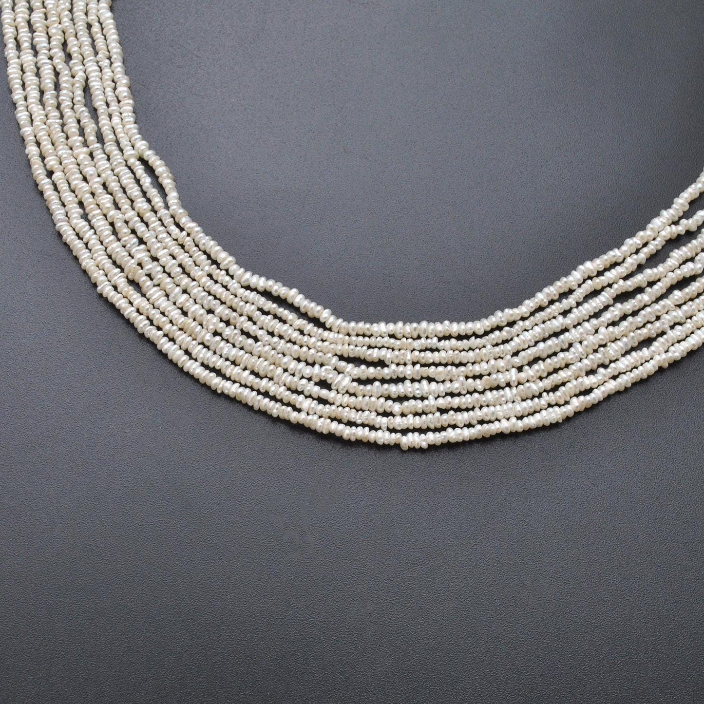 Natural Freshwater Pearl Rondelle Gemstone Beads 2mm 15" - SAR Gems