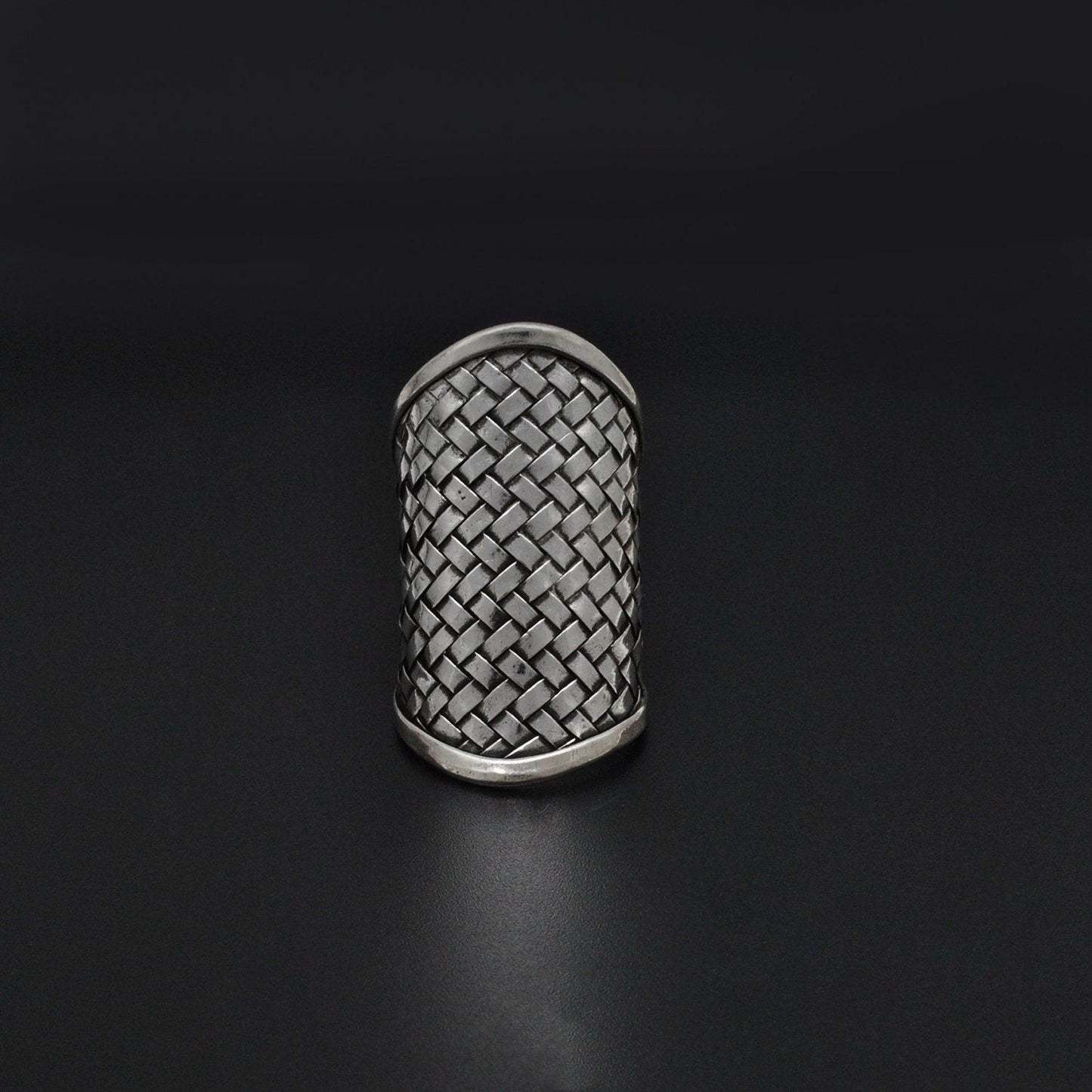 Silver Braided Long Finger Ring Size 10 - SAR Gems