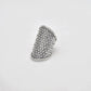 Silver Braided Long Finger Ring Size 10 - SAR Gems