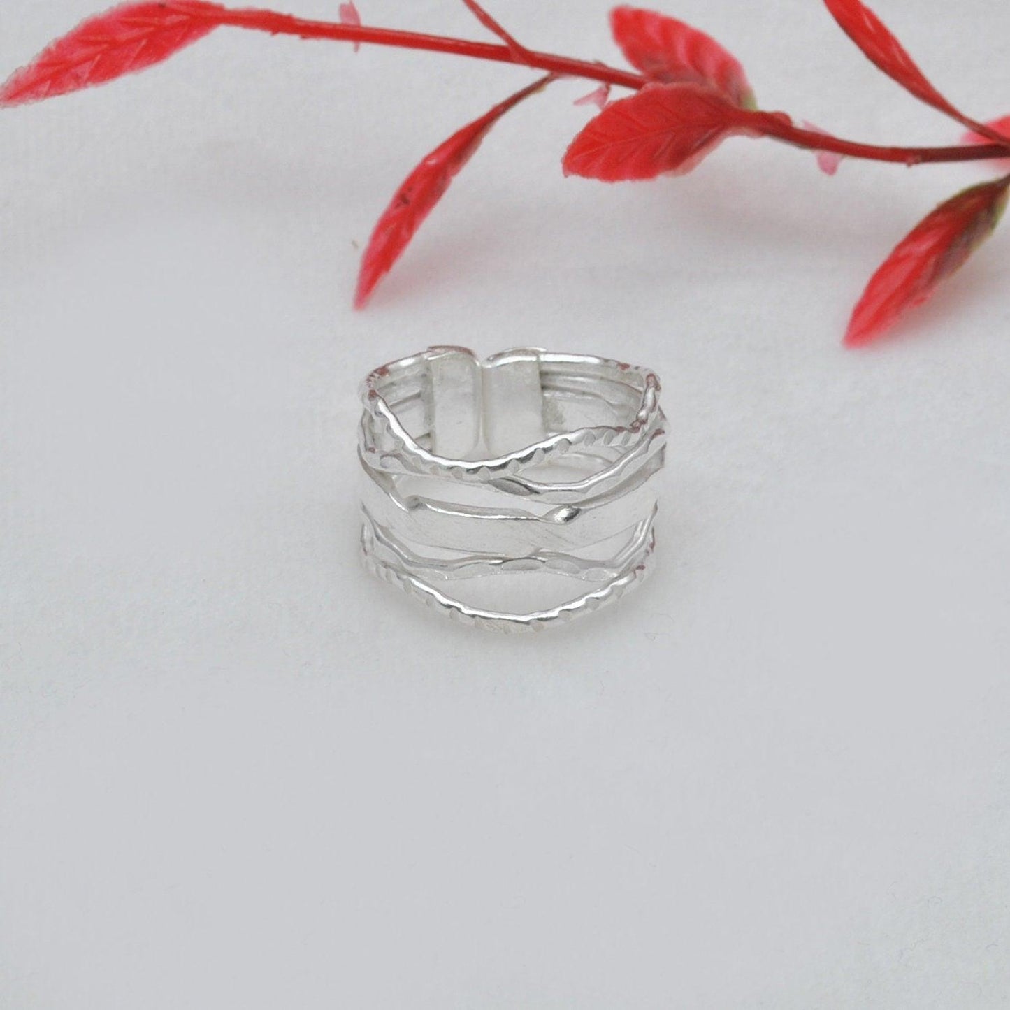 Sterling Silver Ring 10 Adjustable Boho Jewelry - SAR Gems