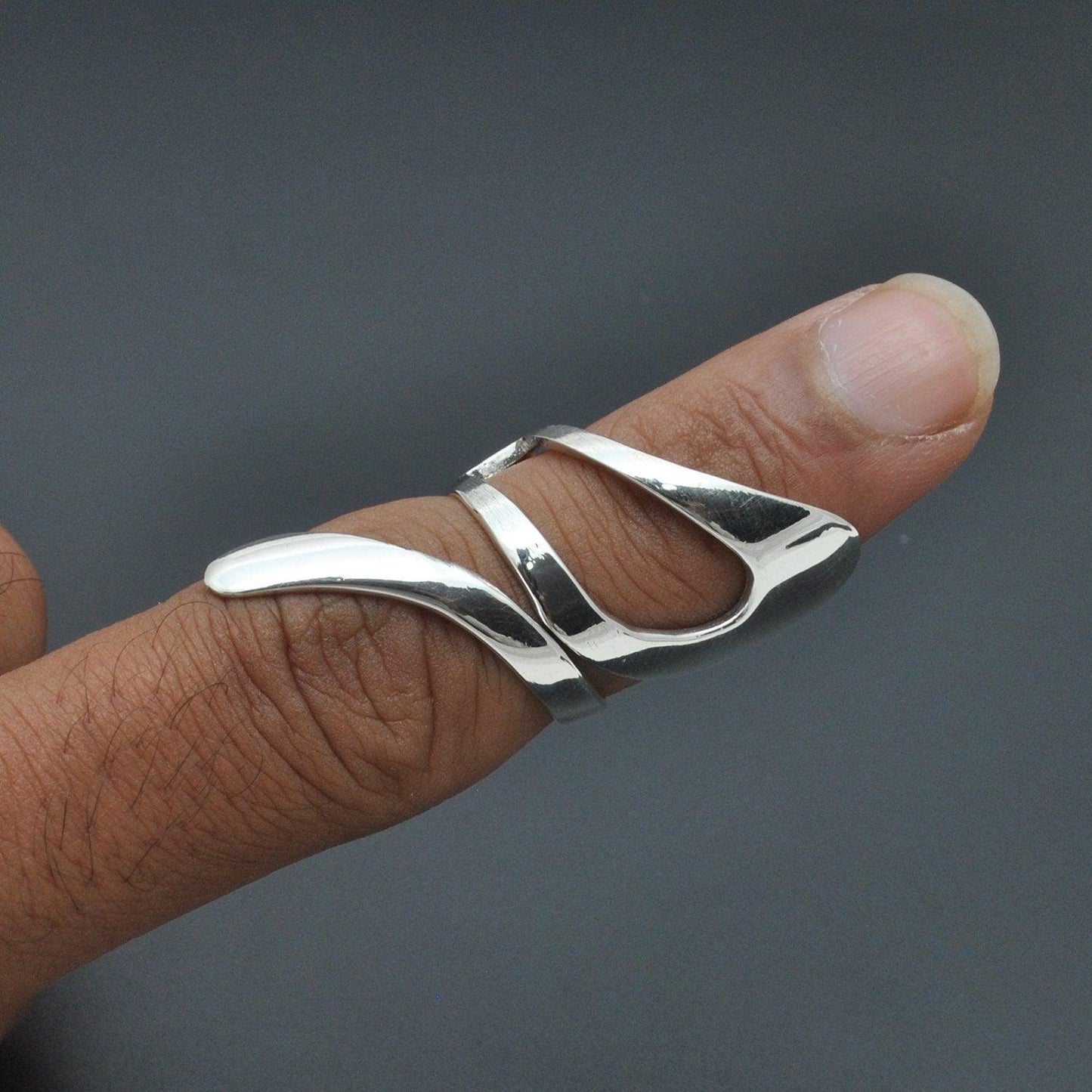 Sterling Silver Chunky Wrap Women Ring Size 7 - SAR Gems