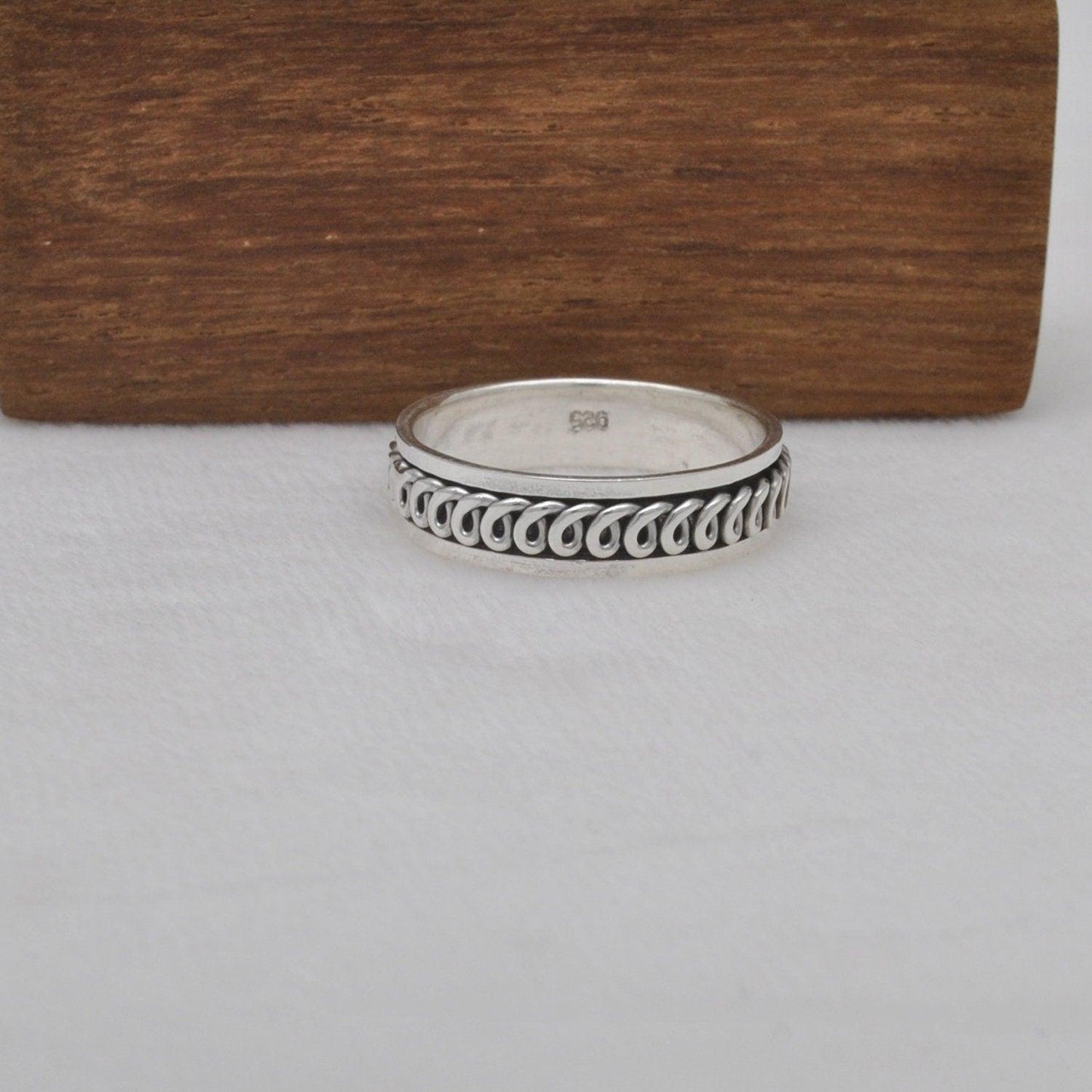 Fidget Spinner Sterling Silver Band Ring Size 13 - SAR Gems